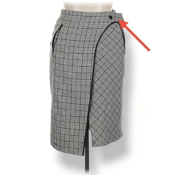 Zara Monochrome Checkered Pencil Skirt - Picture 5 of 5